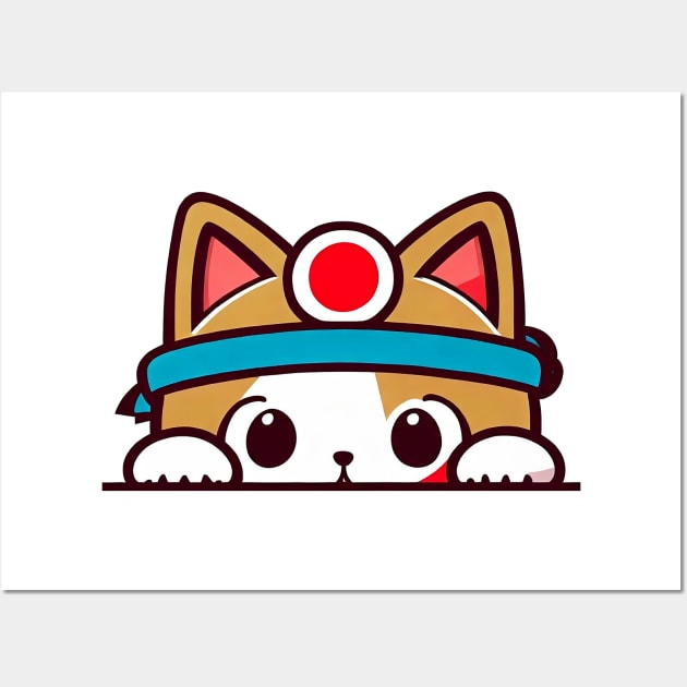 Sneaky japanese cat so cutest Wall Art by Deartexclusive